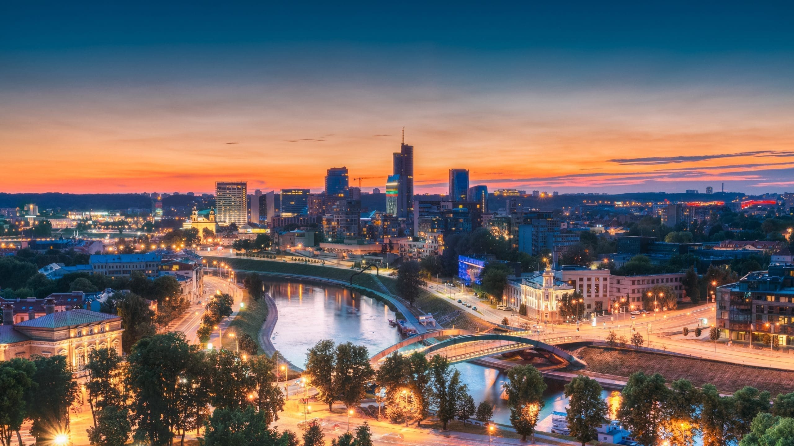Vilnius, Lithuania, Europe. Summer Cityscape, Modern Office Buil IBG Travel in Lithuania